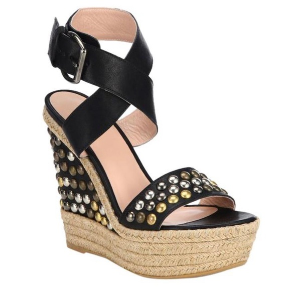 Stuart Weitzman Shoes - Stuart Weitzman Hubcaps Studed Wedge Sandal